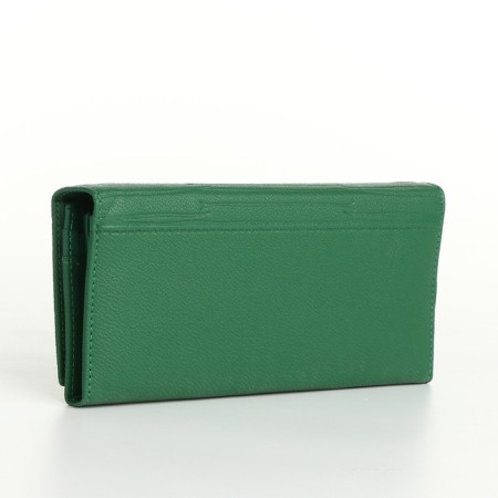 Women's wallet on magnets, green color-1