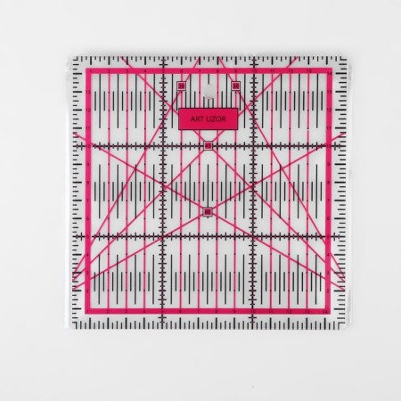 A quilting and patchwork ruler, 15 × 15 cm, color mix-2