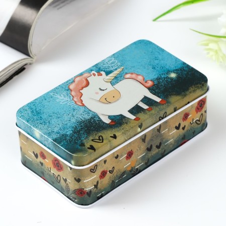 Casket metal rectangle "Unicorn" mix 4x6.5x11.5 cm