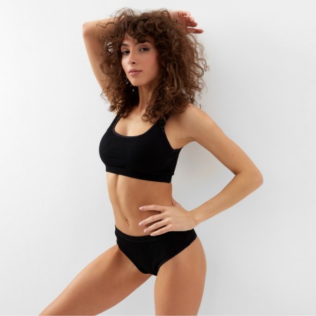 Female set (top, panties) Black color, size 44-46-7