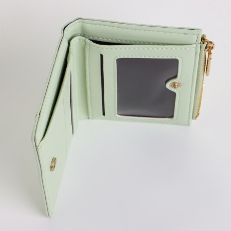 Women's wallet on the button, green color-3