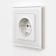 Rosette W1171161 with grounding and curtains, white matte