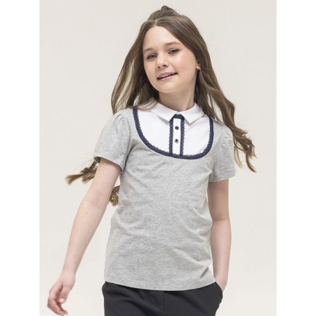 T-shirt for girls, height 116 cm, light gray color