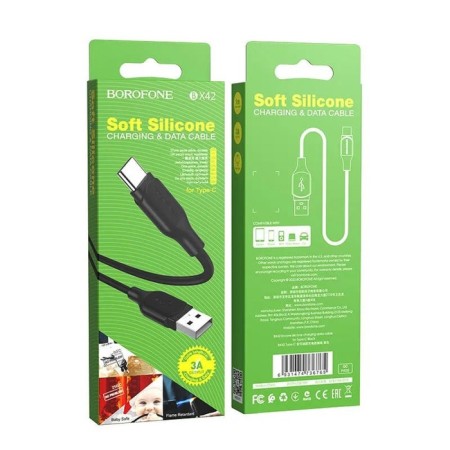 Cable Borofone BX42, Type -C - USB, 3 A, 1 m, tPE braid, black-6