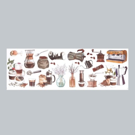 Sticker Plastic Interior color "Coffee is love" 30x83 cm-1