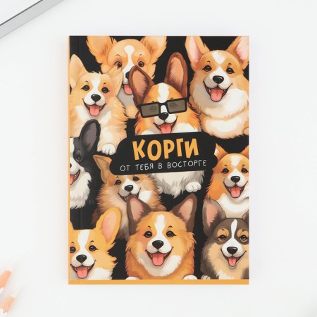 Diary A6, 80 l. Soft region. "Corgi"