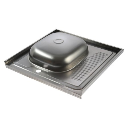 Kitchen sink trio, overhead, without siphon, 60x60 cm, left, stainless steel 0.4 mm-2