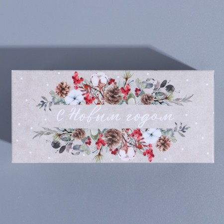 Box for Makarun "Festive watercolor" 12 x 5.5 x 5.5 cm, New Year-2