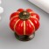 Handle for the casket ceramics, metal "Pumpkin" red 4x4x4 cm