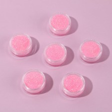 A set of sparkles for decor, small grinding, bright pink color, 6 pieces