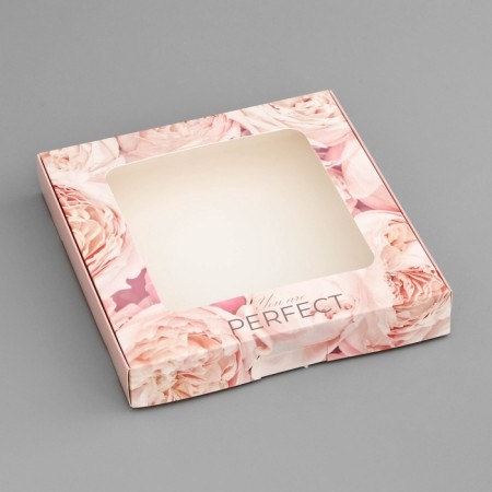 Box a gift team with a window, packaging, "you are beautiful", 19 x 19 x 3 cm-2