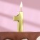 Candle in the cake on the skewer "Fine", the number "1", gold, 5 cm