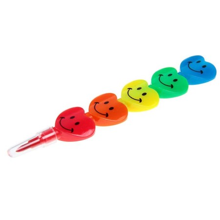 Pencil of wax "hearts" 5 colors-2
