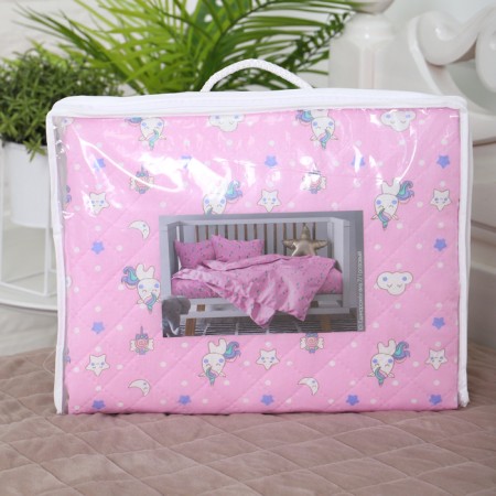 Coaters of unicorns 150x210cm, pink, calico 120g/m, XL 100%-4
