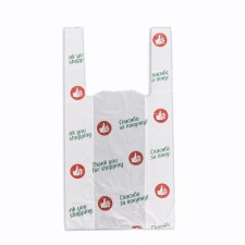 Package Polyethylene T -shirt 24 + 12 x 45 cm, 10 μm, white 