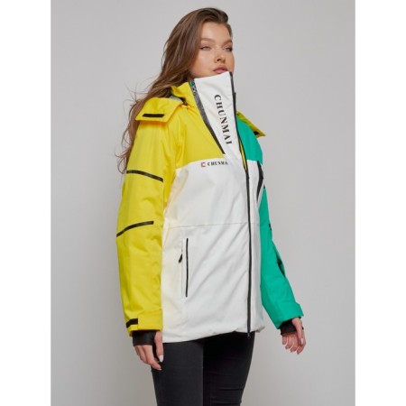 Ski jacket female, size 42, yellow color-10