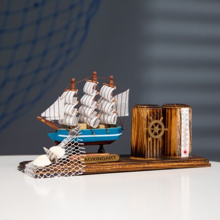 Set of desktop "ship" with two pencils and thermometer 25*8*16cm-5