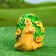 Garden figure "Carved Snail", yellow flowers, 20x11x12cm
