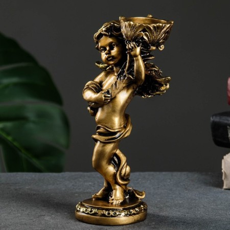 The candlestick "Angel" in the left hand, gold, 14x8x22 cm, for a candle d = 4 cm-4