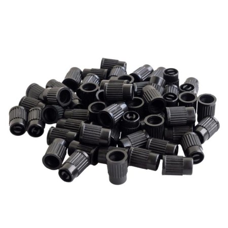 Caps on the tire valve, black, plastic, 60 pcs