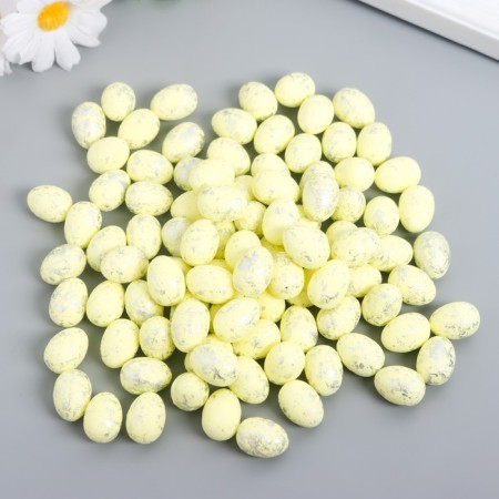 Easter decor "Egg - silver speck" set of 100 pcs SV, yellow 1.5x1.8 cm, 8x8x8 cm-1