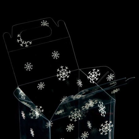 New Year. Box Gift New Year Folding PVC "Festive mood" 12 x 12 x 15 cm.-6
