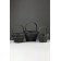 Set 3 pcs of wicker baskets, 28x28x16, 23x23x14, 18x18x12 cm, handle h = 14cm, gray