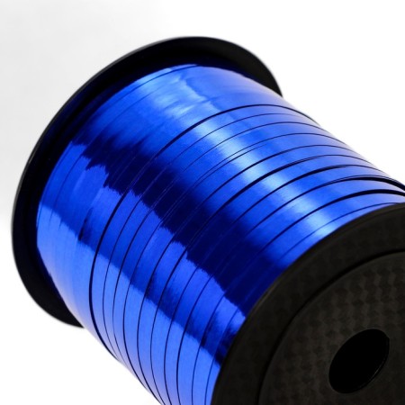 Tape for decor and gifts, blue, metallized, 0.5 cm x 250 m-3