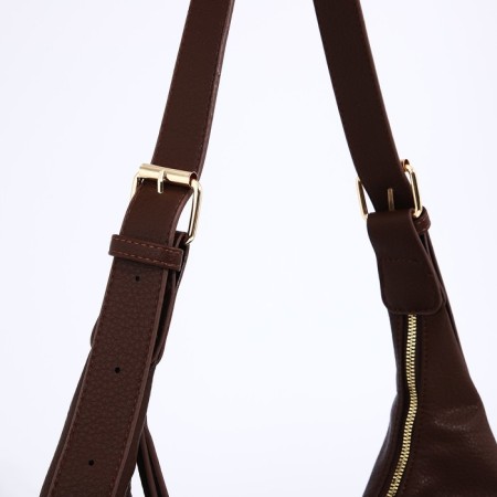 Baget bag with zipper, brown color-3