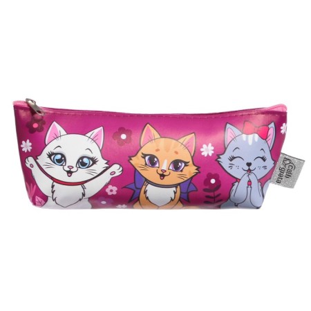 Penal soft 1 department, 80 x 190 x 40 mm, voluminous, artificial leather, "cute kittens"-3