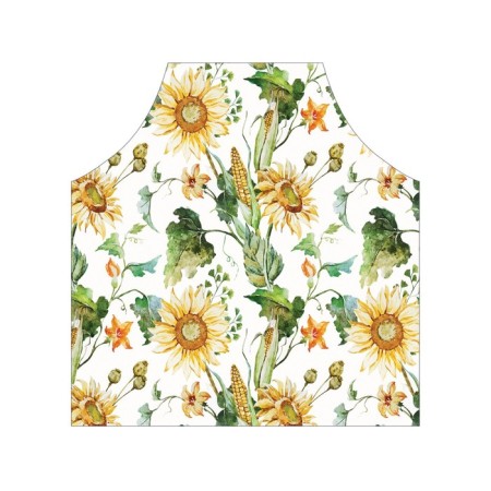Apron of a kitchen with a photo print "corn and sunflower", adjustable, size OS-2
