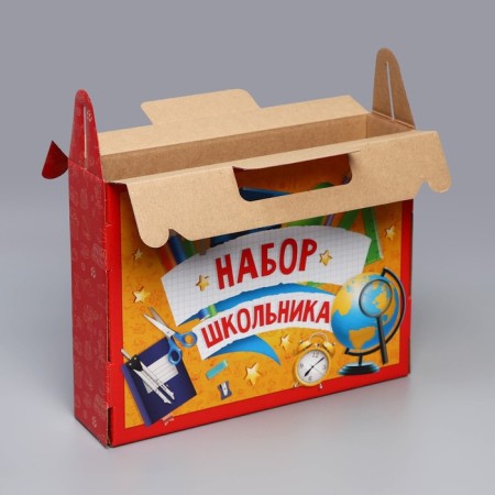 Gift folding box, packaging, “Set of School”, 33.7 x 25.7 x 7.9 cm-2