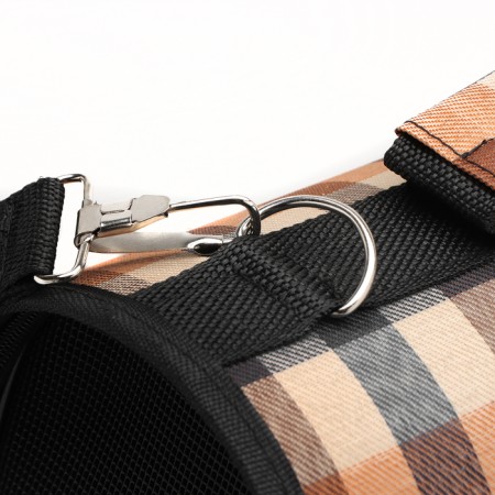 Bag - carrying for animals with a curtain, size S, 37 x 20x 24 cm, checkered-4