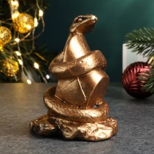Фигура "Змея на камне" состаренная бронза, 9х7х5см