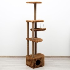 Complex for cats with a claw, corner, 48 x 48 x 171 cm, brown