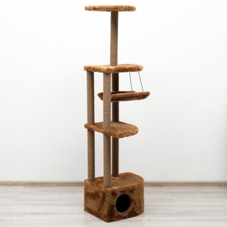 Complex for cats with a claw, corner, 48 x 48 x 171 cm, brown