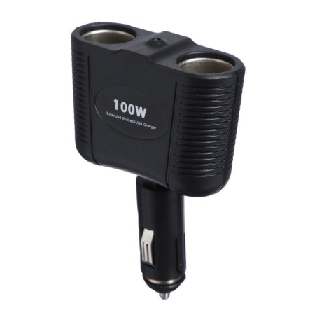 The cigarette lighter racetler for 2 slots with backlight, 100 watts-2