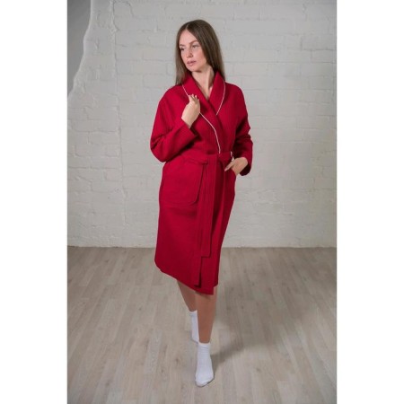 Women's robe, shalka+kant, size 44, burgundy color, waffle