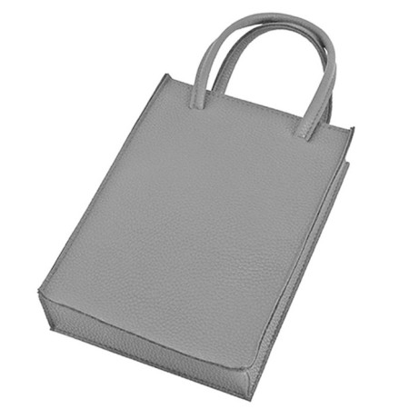 Women's bag B2781-05140, gray, genuine leather, 15x5x20 cm-1