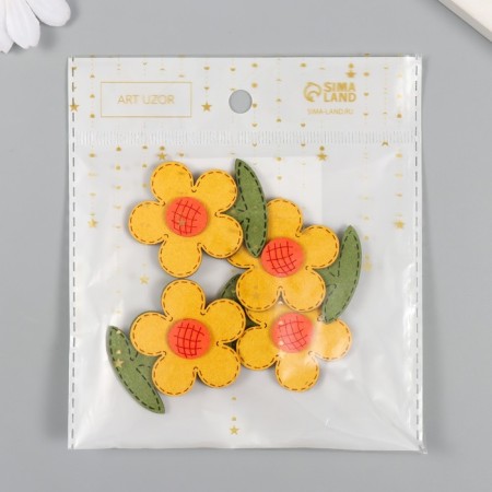 Decor for creativity claims. suede "yellow chamomile" 4.7x4 cm-3