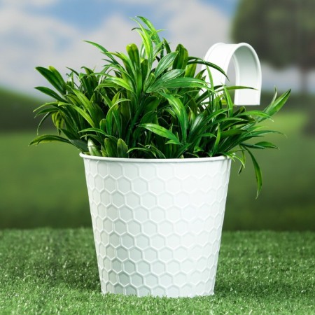 Kashpo hung "Bucket Linda" white, 12x10x13cm