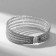 Bracelet with rhinestones "ice" luxury, 5 rows, white color in silver