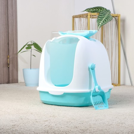 Closed toilet with a scoop, 47 x 40 x 39 cm, white and white-12