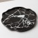 Ceramic Black Marble Coramic plate, 27 cm, black color