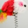 Domestic "Mouse on the suction cup", artificial fur with colored feathers, 24 cm, red/white mouse