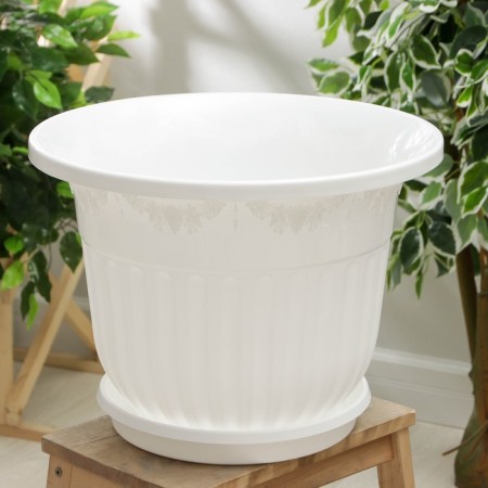 Pot with the Podon "Lausanne", 25 l, the color is white