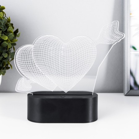 Sensor lamp "2 hearts" LED USB (90cm) from 3xa Black Black 18x5.5x18 cm-1