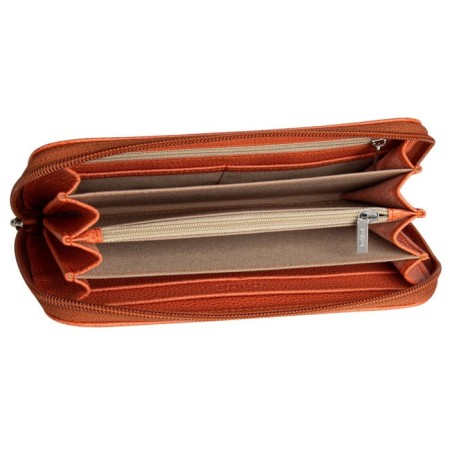 Lightning wallet, department for bills/maps (4)/coins, coral color 19x10.5x2.5cm-1