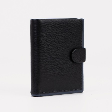 Male purse on the button for auto documents and passports, black color