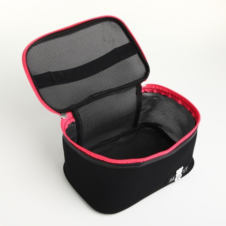 Cosmetic bag grid, 21*14*12, lightning department, black-2